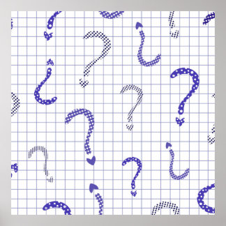 Blue question mark seamless pattern ポスター