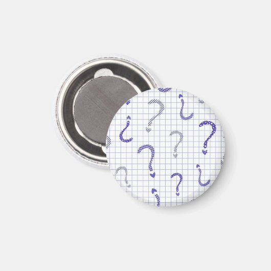 Blue question mark seamless pattern マグネット (正面/裏面)