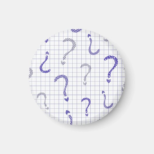 Blue question mark seamless pattern マグネット (正面)