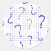 Blue question mark seamless pattern ラウンドシール (正面)