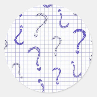 Blue question mark seamless pattern ラウンドシール