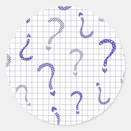 Blue question mark seamless pattern ラウンドシール (正面)