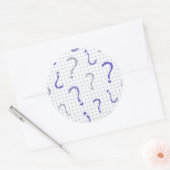 Blue question mark seamless pattern ラウンドシール (封筒)