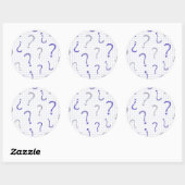 Blue question mark seamless pattern ラウンドシール (シート)