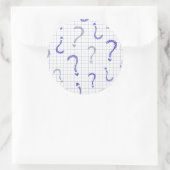 Blue question mark seamless pattern ラウンドシール (バッグ)