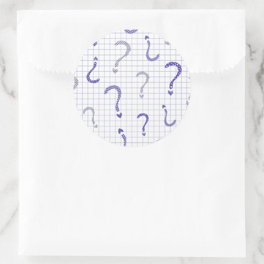Blue question mark seamless pattern ラウンドシール (バッグ)