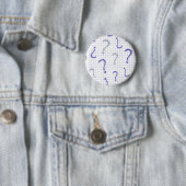 Blue question mark seamless pattern 缶バッジ (インサイチュ)