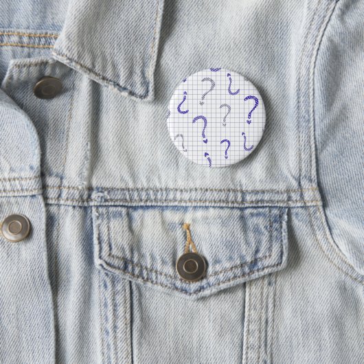 Blue question mark seamless pattern 缶バッジ (インサイチュ)