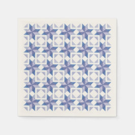 Blue Quilt Block Paper Napkin スタンダードカクテルナプキン
