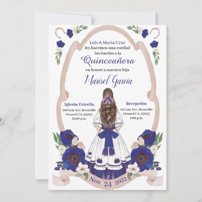 Blue Quinceanera Charra, Rancho Charro Western (正面)