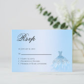 Blue Quinceanera Reply RSVP Card (スタンド正面)