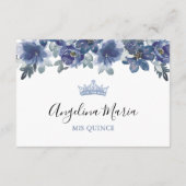 Blue Quinceanera RSVP Reply Card エンクロージャーカード (裏面)