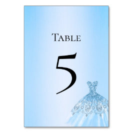 Blue Quinceanera Table Number Card テーブルナンバー