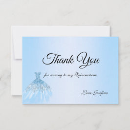 Blue Quinceanera Thank You Card サンキューカード