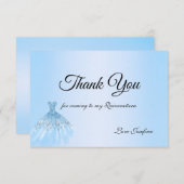 Blue Quinceanera Thank You Card サンキューカード (正面/裏面)