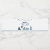 Blue Race Car Boy Birthday Water Bottle Labels ペットボトルラベル (シングルラベル)