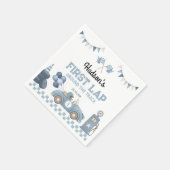 Blue Race Car First Lap Around the Track Birthday スタンダードカクテルナプキン (角)