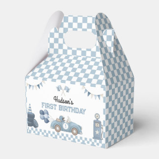 Blue Race Car First Lap Around the Track Birthday フェイバーボックス