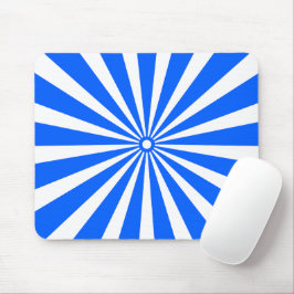Blue Radiant Burst Mouse Pad – Modern Geometric En マウスパッド