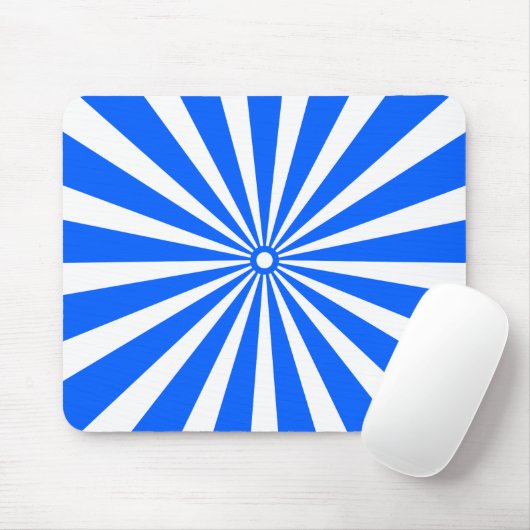 Blue Radiant Burst Mouse Pad – Modern Geometric En マウスパッド (マウス)