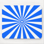 Blue Radiant Burst Mouse Pad – Modern Geometric En マウスパッド (正面)