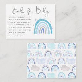 Blue Rainbowモダン Baby Showerブックリクエスト エンクロージャーカード