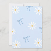 Blue Rainbow Daisy Coquette Girl 1st Birthday invi 招待状 (裏面)