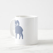 Blue Ram Silhouette Aries Coffee Mug コーヒーマグカップ (正面左)
