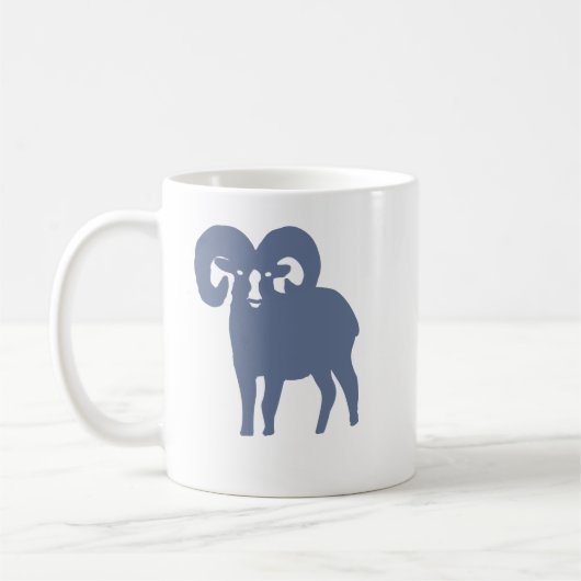 Blue Ram Silhouette Aries Coffee Mug コーヒーマグカップ (左)