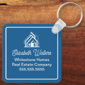 Blue Real Estate Company Personalized Realtor キーホルダー (裏面)