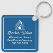 Blue Real Estate Company Personalized Realtor キーホルダー (裏面)