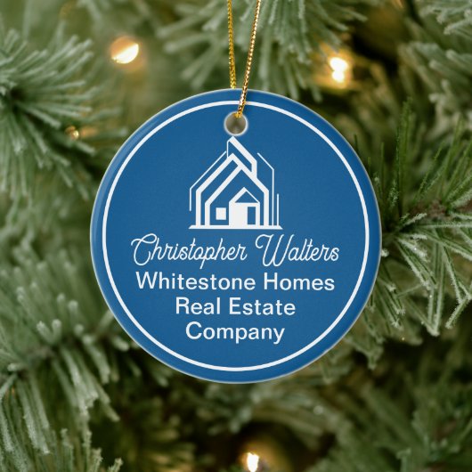 Blue Real Estate Company Personalized Realtor セラミックオーナメント (ツリー)