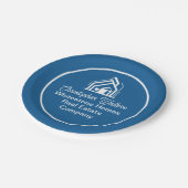 Blue Real Estate Company Personalized Realtor ペーパープレート (アングル)