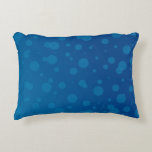 Blue rectangular pillow with a pattern  アクセントクッション<br><div class="desc">Blue rectangular pillow with a pattern of varying-sized circles,  creating a playful and calming design. The background appears in a solid blue shade.</div>
