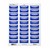 Blue & Red Address Label with Banner ラベル (フルシート)