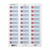Blue Red Apple Preschool Graduation Address Label ラベル (フルシート)