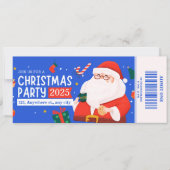 Blue & Red Christmas Party Entry Pass Ticket (正面)