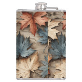 BLUE RED CREAM FALL AUTUMN LEAVES フラスク (裏面)