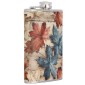 BLUE RED CREAM FALL AUTUMN LEAVES フラスク (右)