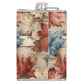 BLUE RED CREAM FALL AUTUMN LEAVES フラスク (裏面)