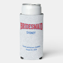 Blue + Red Faux Glitter BRIDESMAID Bachelorette