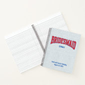 Blue + Red Faux Glitter BRIDESMAID Bachelorette ノートブック (内部)