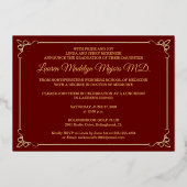 Blue, Red Gold FOIL Class of 2026 Photo Graduation 箔招待状 (裏面)