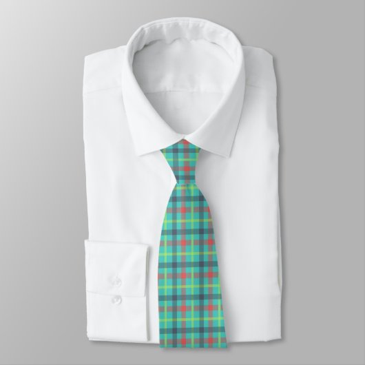 Blue Red Green Teal Tartan Plaid Classic Men's ネクタイ (タイ)
