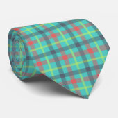 Blue Red Green Teal Tartan Plaid Classic Men's ネクタイ (ロール)