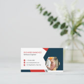 Blue Red Modern Custom   名刺 (スタンド正面)