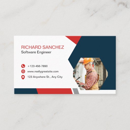 Blue Red Modern Custom   名刺 (正面)