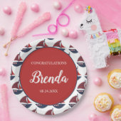 Blue & Red Nautical Baby Shower ペーパープレート (パーティー)