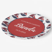 Blue & Red Nautical Baby Shower ペーパープレート (アングル)