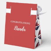 Blue & Red Nautical Baby Shower 4"w x 2"l x 5"h フェイバーボックス (裏面)